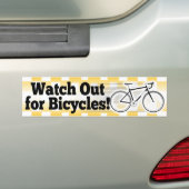Let op voor fietsen Bumpersticker decaal (Op auto)