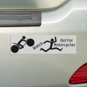 Let op voor motorfietsen bumpersticker (Op auto)