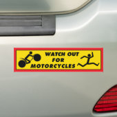 Let op voor motorfietsen bumpersticker (Op auto)