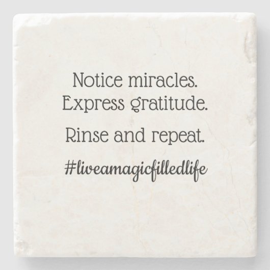 "Let op wonderen" stenen onderzetter (B) (Voorkant)