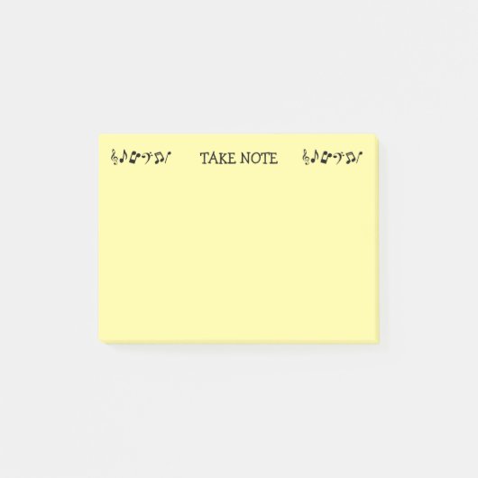 Let op Yellow Music Post-it Notes (Voorkant)