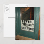 Let op zakjes en losse vrouwen briefkaart (Voorkant / Achterkant)