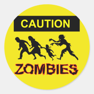 Let op Zombies sticker
