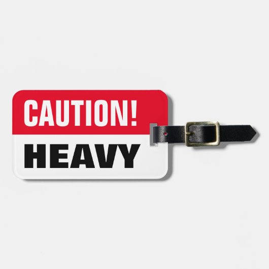 Let op zware koffer | Funny travel bagagelabel (Voorkant horizontaal)