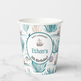Let’s Celebrate Nautical Birthday Name & Age Papieren Bekers