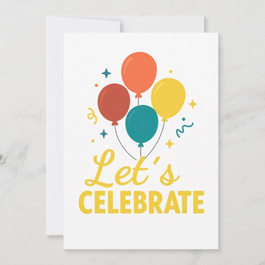 Let’s Celebrate Printable Party Invitation Design (Devant)