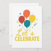 Let’s Celebrate Printable Party Invitation Design (Devant / Derrière)