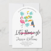 Let’s Flamingle! Tropical Bridal Shower Bash Kaart (Voorkant)