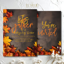 Let’s Gather for Thanksgiving Dinner | Fall Leaves Kaart