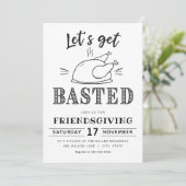 Let’s Get Basted Funny Friendsgiving  Kaart (Staand voorkant)