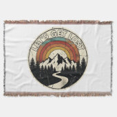 Let’s Get Lost Retro Mountain Adventure Outdoor Deken (Voorkant)