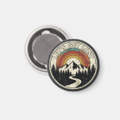 Let’s Get Lost Retro Mountain Adventure Outdoor Magneet (Voorkant / Achterkant)