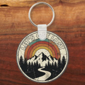 Let’s Get Lost Retro Mountain Adventure Outdoor Sleutelhanger (Voorkant)