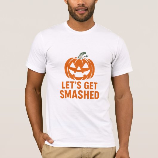 Let’s Get Smashed Funny Halloween Pumpkin T-Shi T-shirt (Voorkant)