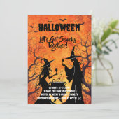 Let’s Get Spooky – Orange Halloween Invite Save The Date (Staand voorkant)