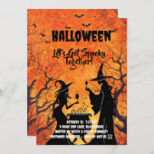 Let’s Get Spooky – Orange Halloween Invite Save The Date (Voorkant / Achterkant)