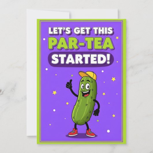 Let’s Get This Par-Tea funny pickle pun gift Bedankkaart (Voorkant)