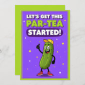 Let’s Get This Par-Tea funny pickle pun gift Bedankkaart (Voorkant / Achterkant)