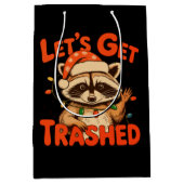 Let’s Get Trashed Christmas Raccoon Feral Xmas Medium Cadeauzakje (Voorkant)