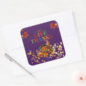 Let’s Give Thanks Cornucopia Thanksgiving Vierkante Sticker (Envelop)