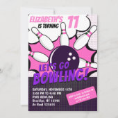 Let’s Go Bowling! Fun Bowling-Style Birthday Girl Kaart (Voorkant)