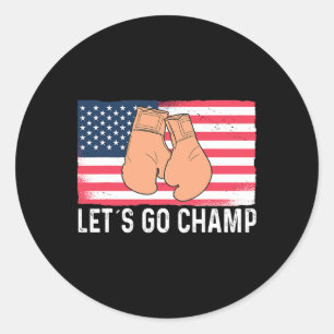 Let´s Go Champ Kickboksen Boksen Sport Vechter Ronde Sticker