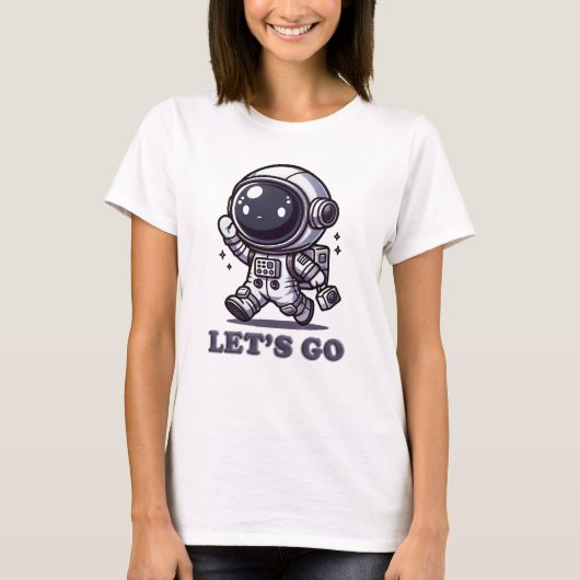 Let’s Go – Cute Astronaut Adventure Tee T-shirt (Voorkant)