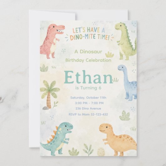 Let’s Have A Dino-Mite Time Invitation Editable (Devant)