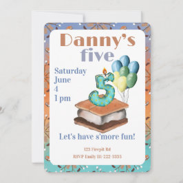Let’s have s’more fun 5th Birthday Invitation Kaart