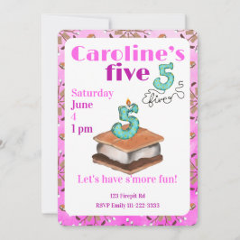 Let’s have s’more fun 5th Birthday Invitation Kaart