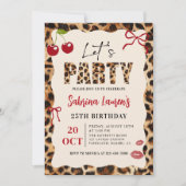 Let’s Party Leopard Cheetah Birthday Invitation (Devant)