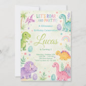 Let’s Roar And Party Dinosaur Invitation Editable (Devant)