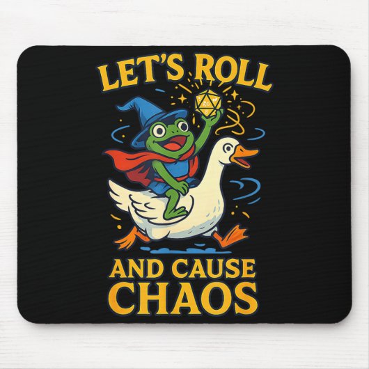 Let’s Roll And Cause Chaos Frog Wizard Goose Rpg A Muismat (Voorkant)