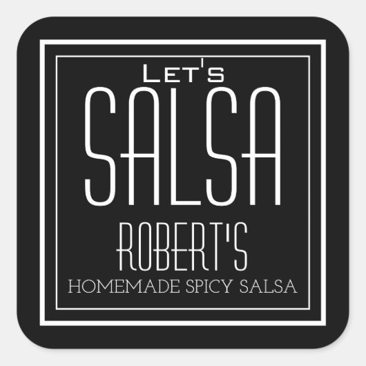 'Let s Salsa' persoonlijke Homemade Salsa Label (Voorkant)