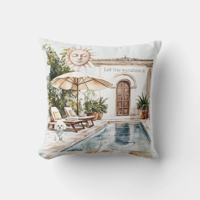 Let Sunshine In Sun Pool Dog House Kussen (Voorkant)