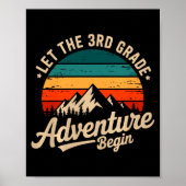 Let The 3rd Grade Adventure Begin Retro First Day Poster (Voorkant)