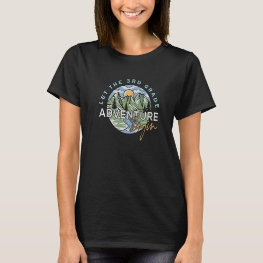 Let The 3rd Grade Adventure Begin Third Grade Back T-shirt (Voorkant)
