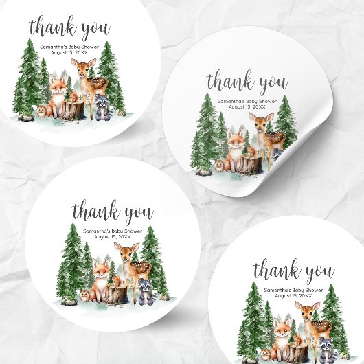 Let the Adventure Begin Baby Shower Round Ronde Sticker