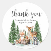 Let the Adventure Begin Baby Shower Round Ronde Sticker (Voorkant)