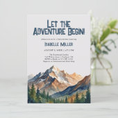 Let The Adventure Begin Mountain Boy Baby Shower  Kaart (Staand voorkant)