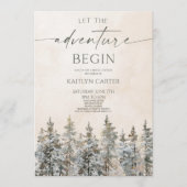 Let The Adventure Begin Pine Tree Bridal Shower Kaart (Voorkant)