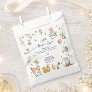 Let the Adventure Begin' Woodland Baby shower Bedankzakje