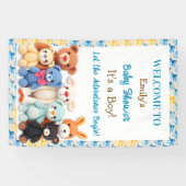 Let the Adventures Begin | Boy's Baby Shower Spandoek (Horizontaal)