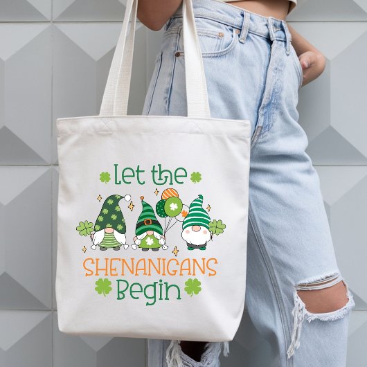Let the Shenanigans Begin Gnome St. Patrick’s Day Tote Bag