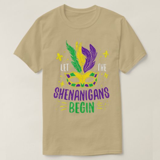 Let The Shenanigans Begin Jester Funny Mardi Gras T-shirt (Design voorkant)