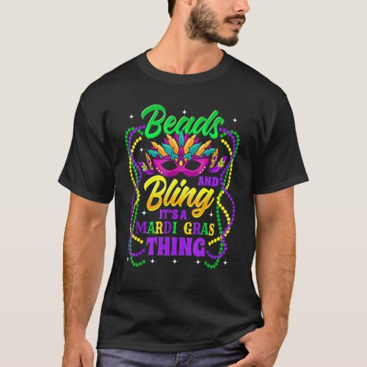 Let The Shenanigans Begin Mardi Gras Party Mask Co T-shirt (Voorkant)