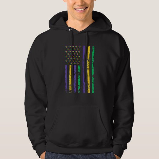 Let The Shenanigans begin Mardi Gras y'all us flag Hoodie (Voorkant)