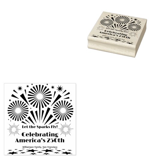Let the Sparks Fly America's 250th Celebration Art Rubberstempel (Gestempeld)