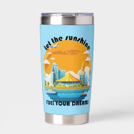Let The Sunshine Fuel Your Dreams Customizable Geïsoleerde Drinkbeker