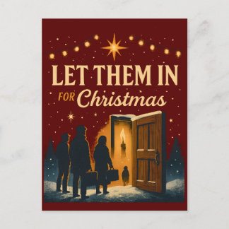 Let Them In for Christmas Design Feestdagenkaart